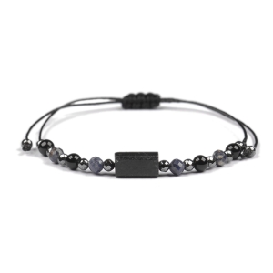 Bransoletka celebrytka czarny TURMALIN SZAFIR HEMATYT ochrona i optymizm